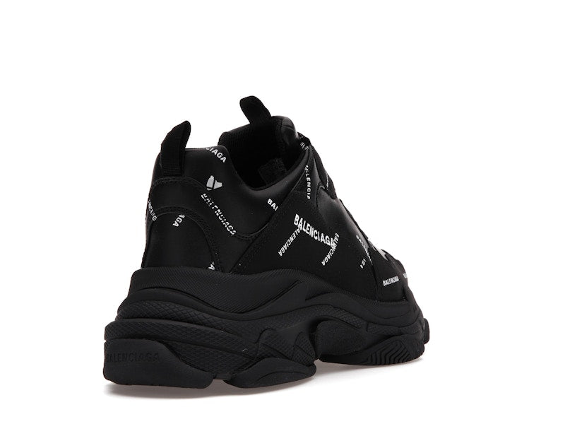 Balenciaga Triple S Allover Logo Black