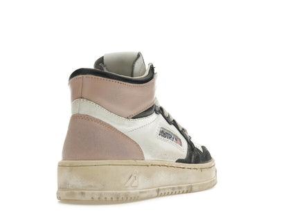 Autry Medalist Leather Mid Super Vintage White Pink Black (Women's)