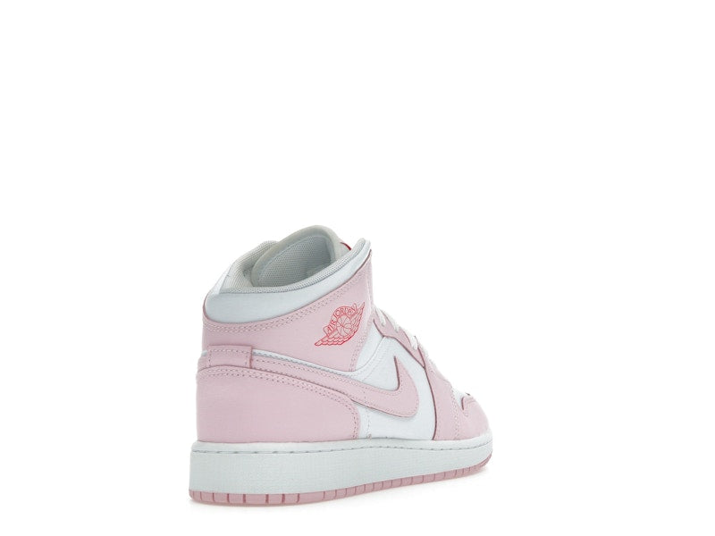 Jordan 1 Mid Pink Foam Fire Red (GS)
