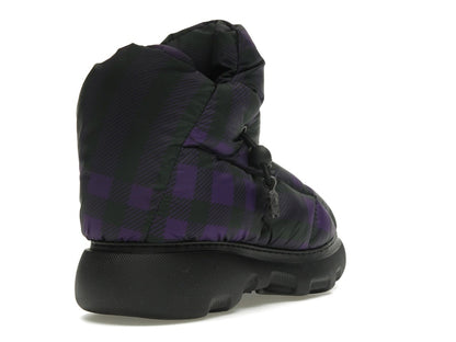 Burberry Check Pillow Boot Black Purple
