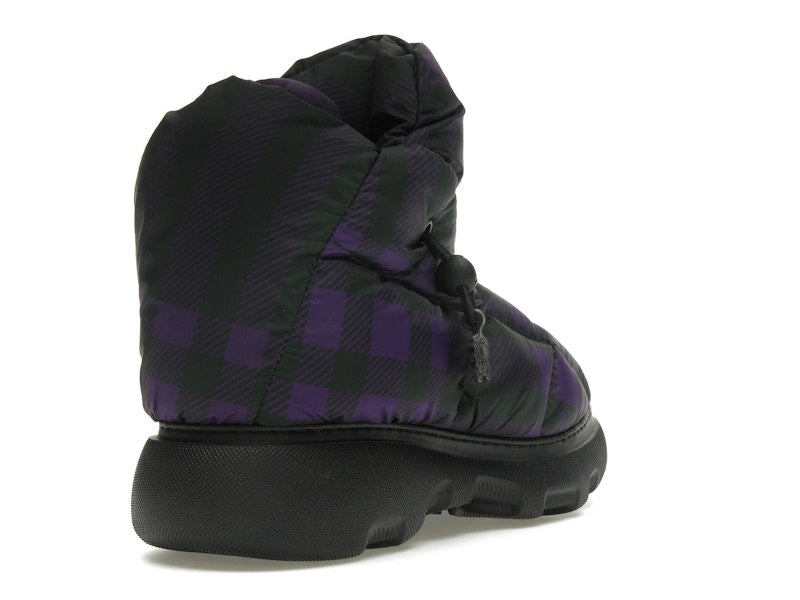 Burberry Check Pillow Boot Black Purple