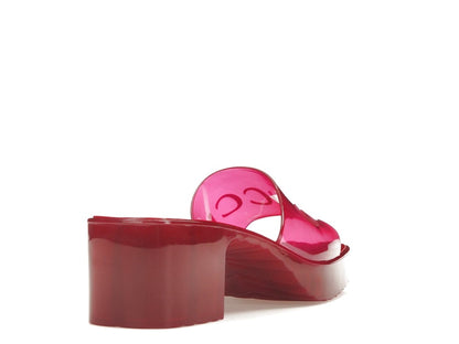 Gucci 60mm Slide Sandal Hibiscus Red Rubber