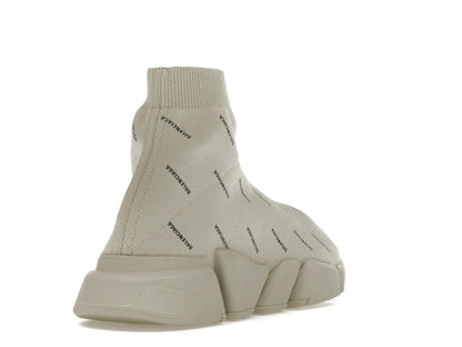 Balenciaga All Over Logo Speed 2.0 Beige