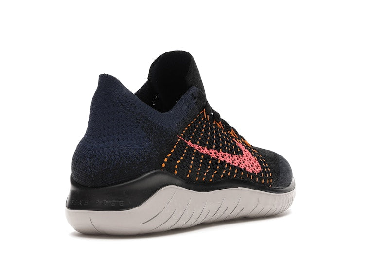 Nike Free RN Flyknit 2018 Black Flash Crimson Orange Peel