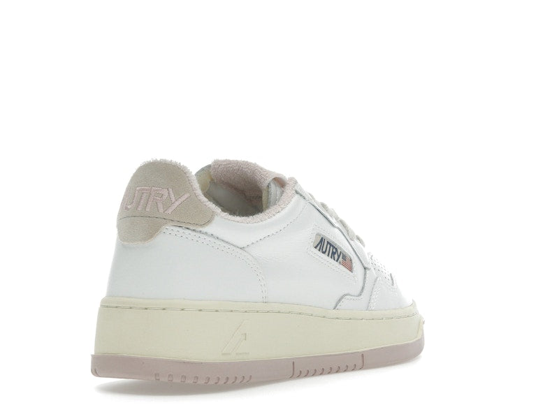 Autry Medalist Leather Low White Powder Pink (Women's)