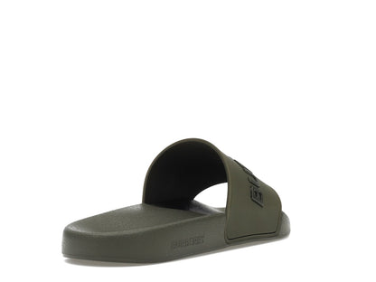 Burberry Embossed Logo Slides Dark Fern Green Black