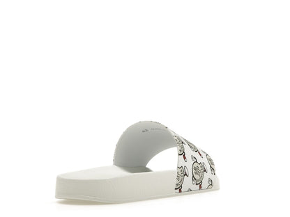 Moncler Basile Slide Logo Print White