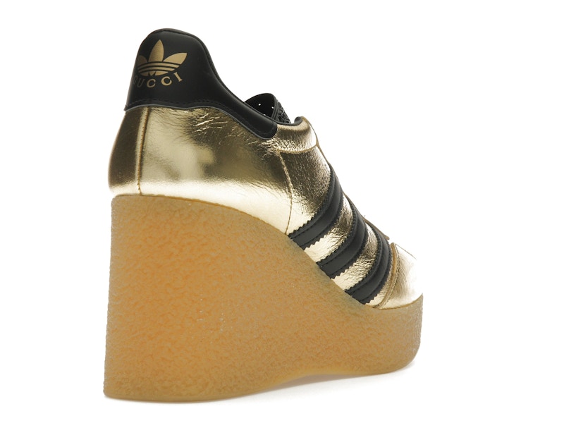 adidas x Gucci Gazelle Wedge Gold Metallic Black (Women's)