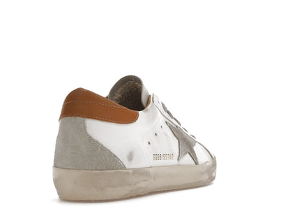 Golden Goose Super-Star White Vacchetta Tan Grey Suede Patch (Women's)