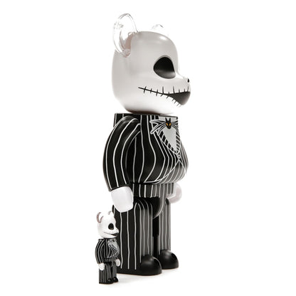 Bearbrick x Disney Tim Burton's The Nightmare Before Christmas Jack Skellington 100% & 400% Set