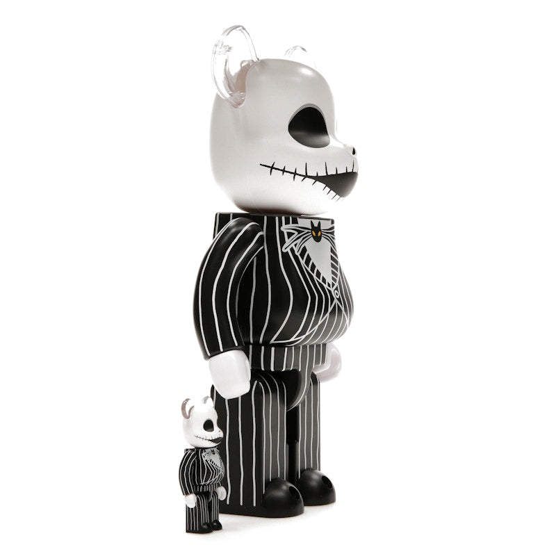 Bearbrick x Disney Tim Burton's The Nightmare Before Christmas Jack Skellington 100% & 400% Set