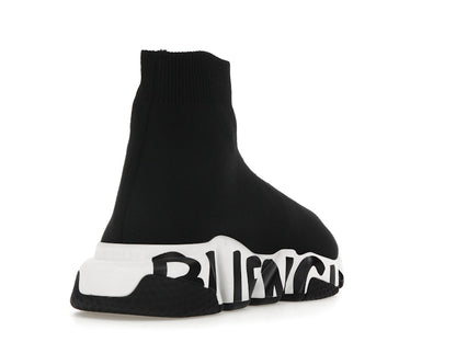 Balenciaga Speed Graffiti Trainers White Black Logo (Women's)