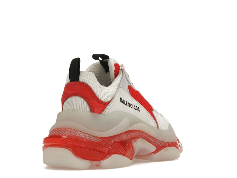 Balenciaga Triple S Clear Sole White Red