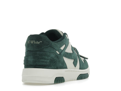 OFF-WHITE Out Of Office "OOO" Low Tops Jet Green Ecru Suede