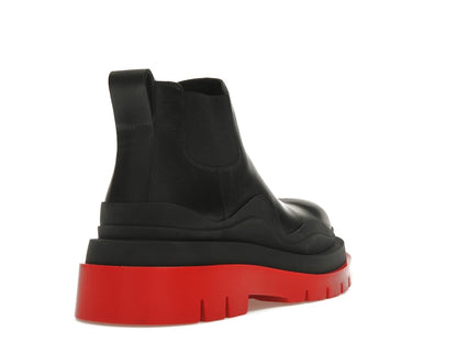 Bottega Veneta Tire Ankle Chelsea Boot Black Red (Women's)