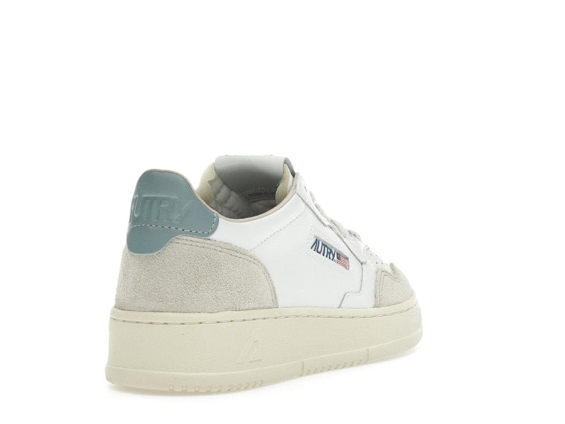Autry Medalist Leather Low White Silver Blue Beige (Women's)