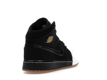 Jordan 1 Mid Black White Gold (GS)