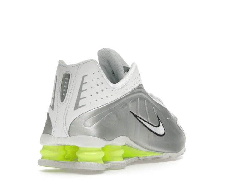 Nike Shox R4 White Metallic Silver Volt (Women's)
