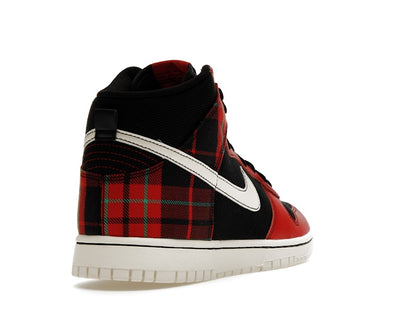 Nike Dunk High SE Tartan Plaid Black University Red