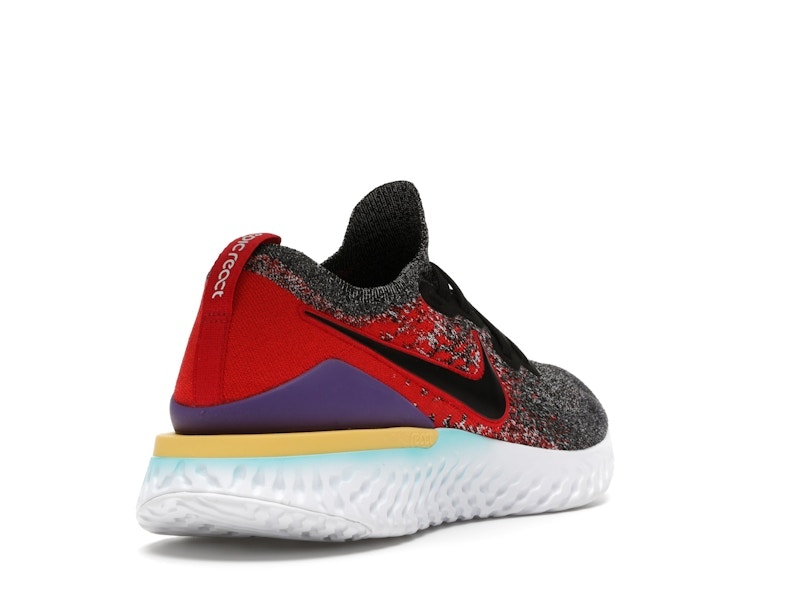 Nike Epic React Flyknit 2 Black Hyper Jade University Red