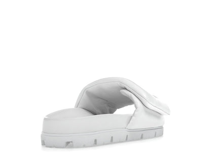 Prada Soft Padded 20mm Slide Sandal White Nappa Leather