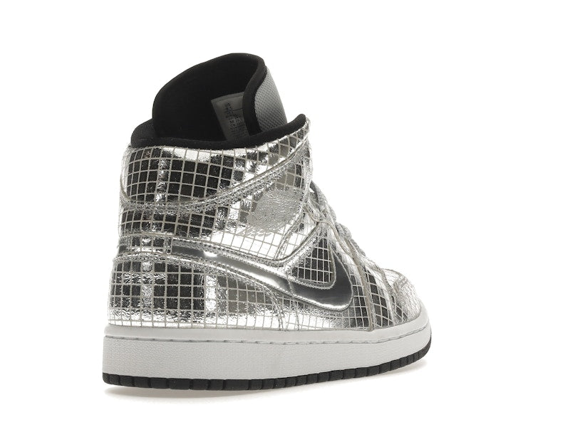 Jordan 1 Mid SE Disco Metallic Silver (Women's)
