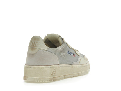 Autry Medalist Leather Low Grey White Super Vintage