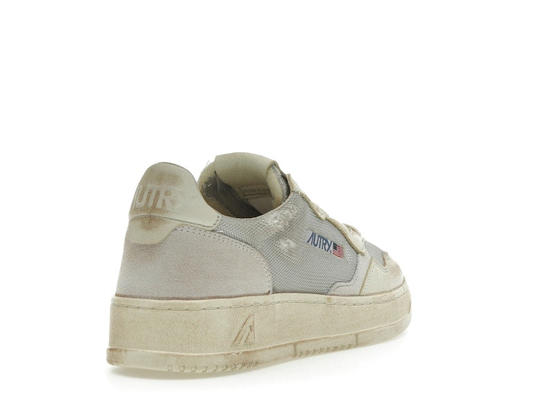 Autry Medalist Leather Low Grey White Super Vintage