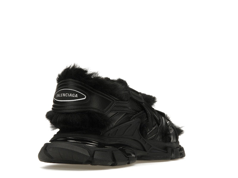 Balenciaga Track Sandal Fake Fur Black