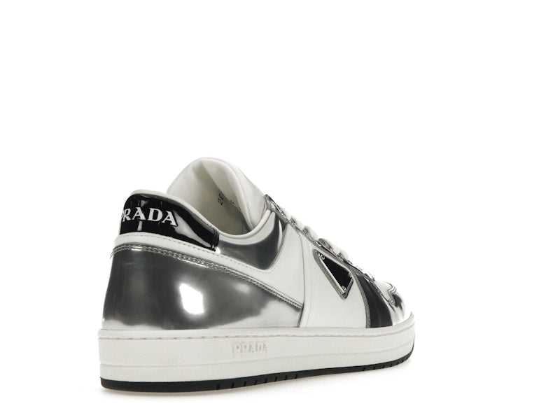 Prada Downtown Low Top Sneakers Leather White Silver
