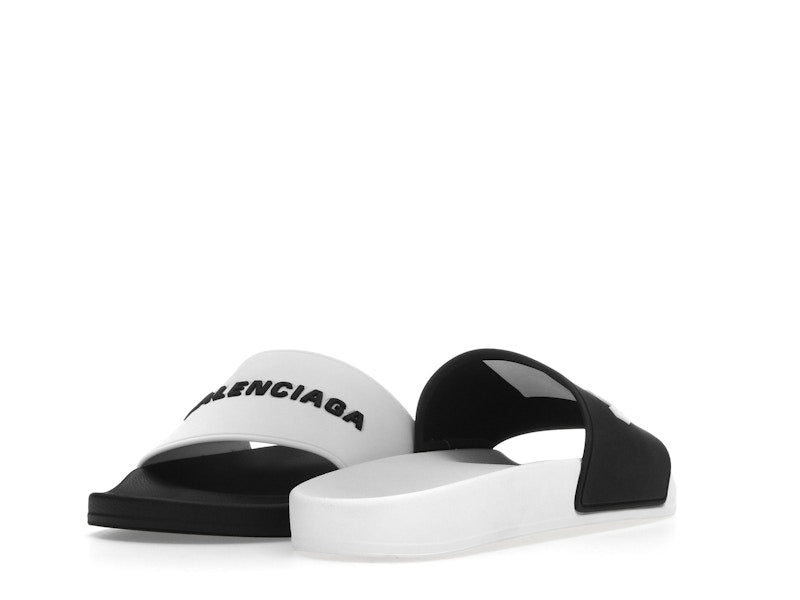 Balenciaga Pool Slides White Black (Women's)