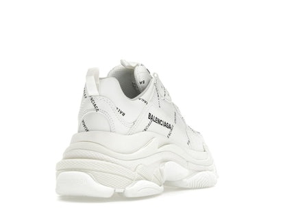 Balenciaga Triple S Allover Logo White (Women's)