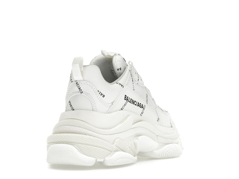 Balenciaga Triple S Allover Logo White (Women's)