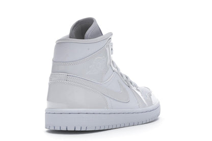 Jordan 1 Mid Triple White Patent Swoosh (Women's)