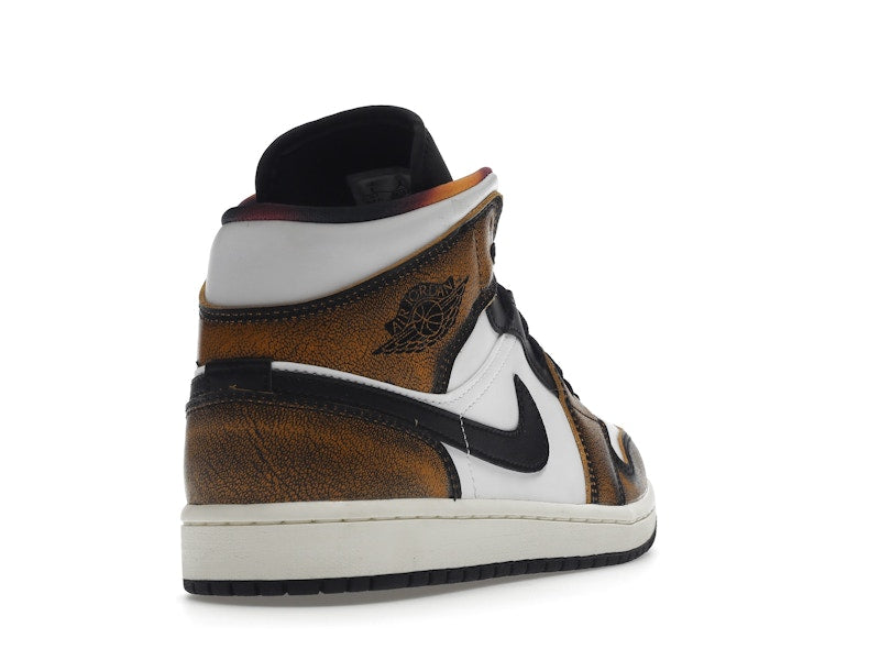 Jordan 1 Mid SE Orange Wear Away