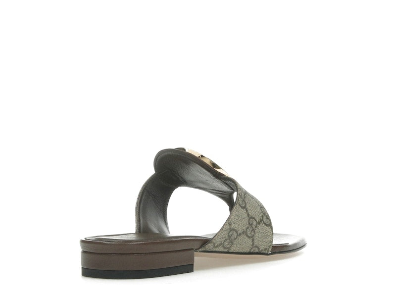 Gucci Blondie Thong Canvas Sandals Ebony (Women's)