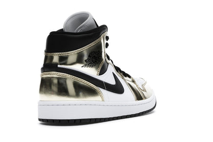 Jordan 1 Mid Metallic Gold Black White