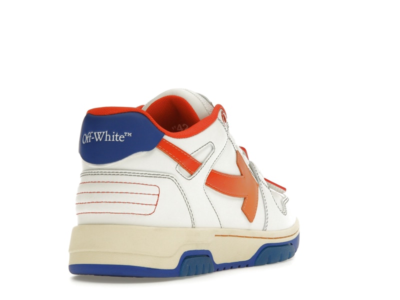 OFF-WHITE Out Of Office OOO Low Tops White Orange Blue Contrast Stitching