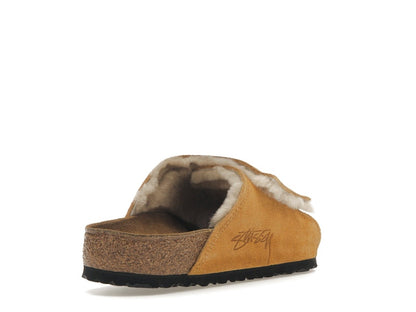 Birkenstock Solana Shearling Slide Stussy Caramel