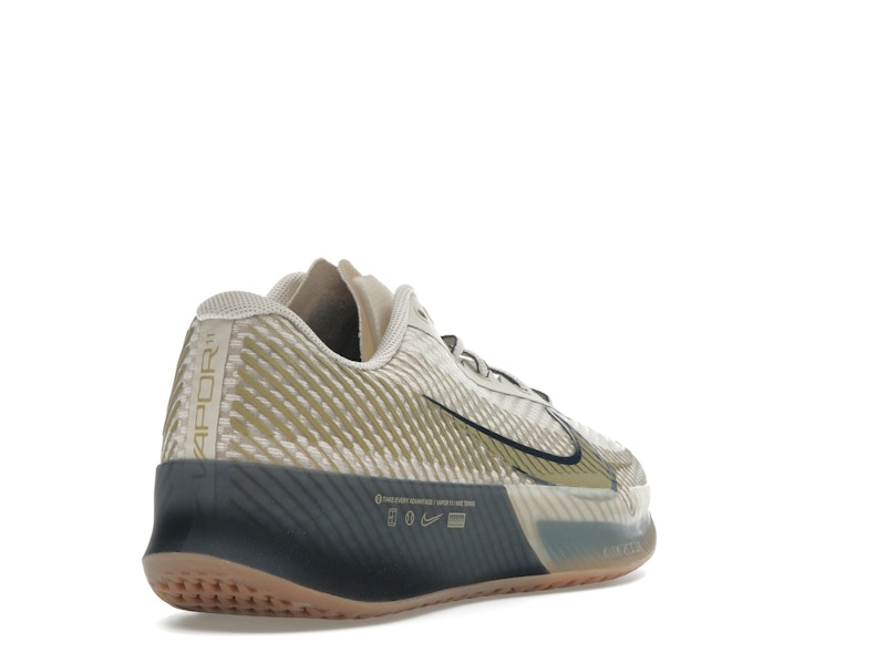 Nike Court Vapor 11 HC Premium Sanddrift Thunder Blue Gum Medium Brown Metallic Gold