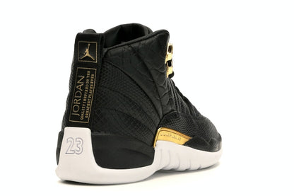 Jordan 12 Retro Black Metallic Gold White (Women's)