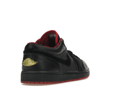 Jordan 1 Retro Low Black Metallic Silver Varsity Red