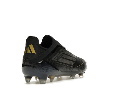 adidas F50 Elite Laceless FG Core Black Iron Metallic Gold Metallic