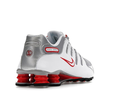 Nike Shox NZ White Red Metallic Silver