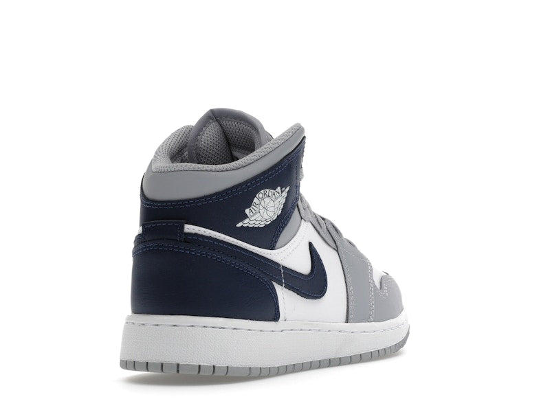 Jordan 1 Mid Wolf Grey Midnight Navy (GS)