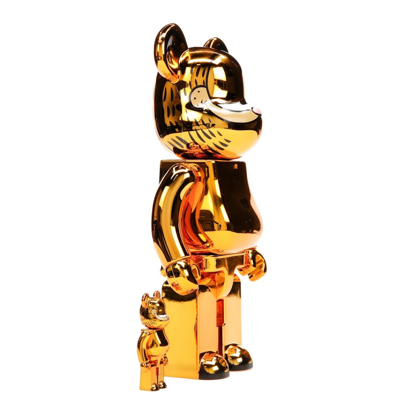 Bearbrick Garfield 100% & 400% Set Gold Chrome Ver.