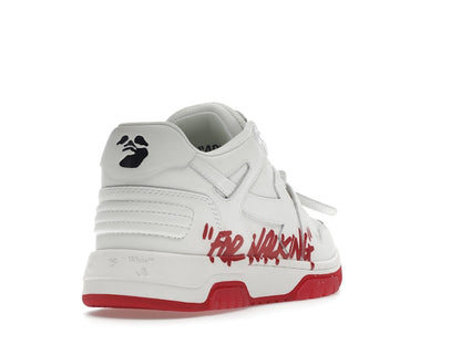 OFF-WHITE Out Of Office "OOO" Low Tops For Walking White White Red SS22