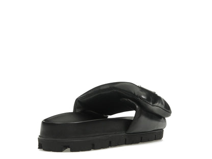 Prada Soft Padded 20mm Slide Sandal Black Nappa Leather