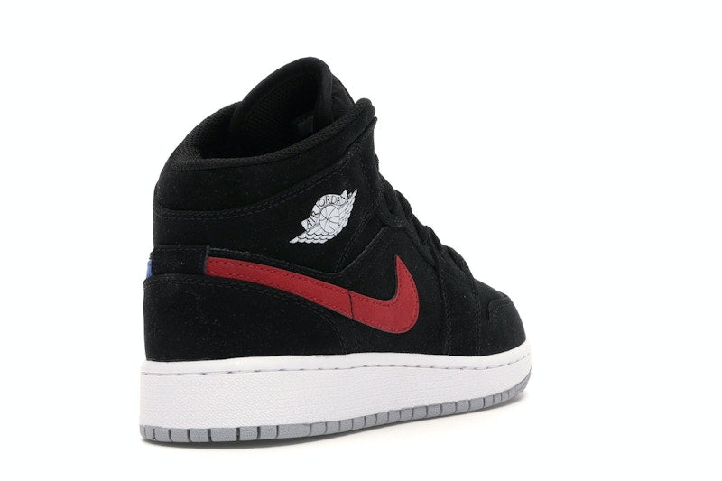 Jordan 1 Mid Multi-Color Swoosh Black (GS)