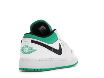 Jordan 1 Low White Lucky Green Tumbled Leather (GS)